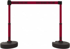Banner Stakes - 42" High Plastic Pedestrian Barrier - 15' Long Rope - Americas Industrial Supply