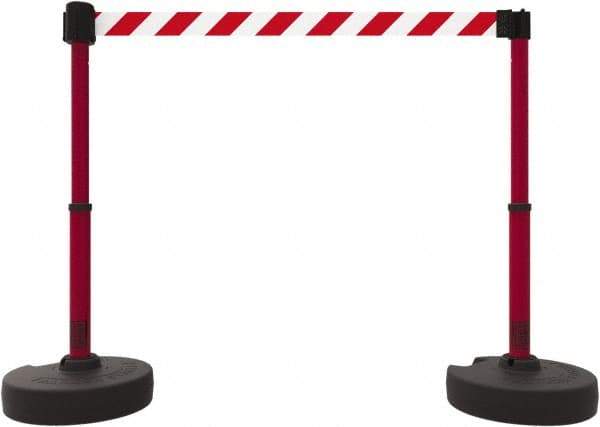 Banner Stakes - 42" High Plastic Pedestrian Barrier - 15' Long Rope - Americas Industrial Supply