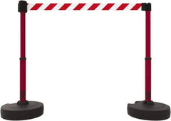 Banner Stakes - 42" High Plastic Pedestrian Barrier - 15' Long Rope - Americas Industrial Supply