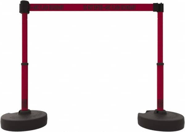 Banner Stakes - 42" High Plastic Pedestrian Barrier - 15' Long Rope - Americas Industrial Supply