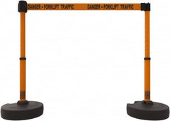 Banner Stakes - 42" High Plastic Pedestrian Barrier - 15' Long Rope - Americas Industrial Supply