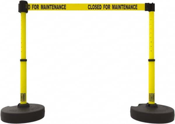 Banner Stakes - 42" High Plastic Pedestrian Barrier - 15' Long Rope - Americas Industrial Supply