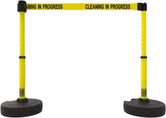 Banner Stakes - 42" High Plastic Pedestrian Barrier - 15' Long Rope - Americas Industrial Supply
