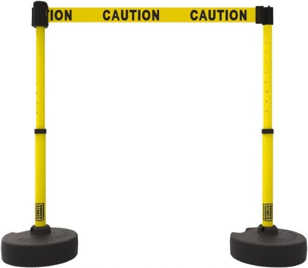 Banner Stakes - 42" High Plastic Pedestrian Barrier - 15' Long Rope - Americas Industrial Supply