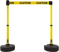 Banner Stakes - 42" High Plastic Pedestrian Barrier - 15' Long Rope - Americas Industrial Supply