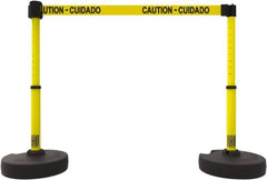 Banner Stakes - 42" High Plastic Pedestrian Barrier - 15' Long Rope - Americas Industrial Supply