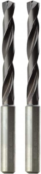 Seco - Letter P 140° Solid Carbide Jobber Drill - TiAlN Finish, Right Hand Cut, Spiral Flute, Cylindrical Shank, 74mm OAL, Standard Point - Americas Industrial Supply