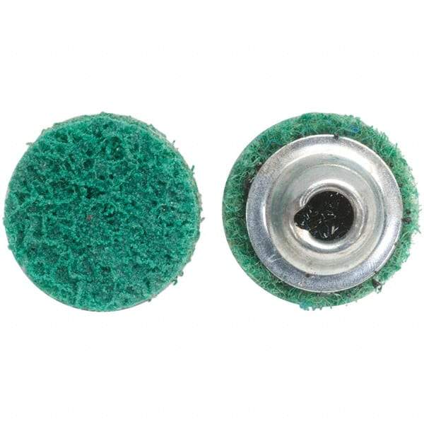 Norton - 4" Disc Diam, Aluminum Oxide Quick Change Disc - Type S Attaching System, Nonwoven, Green, Fine Grade, 15,000 RPM - Americas Industrial Supply