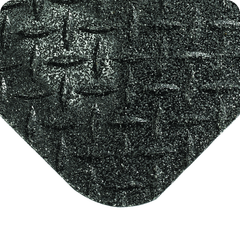 Diamond Plate with GritWorks Floor Mat - 3' x 5' x 9/16" Thick - (Black Diamond Plate Sponge Cote Coating) - Americas Industrial Supply