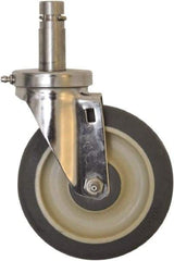 Eagle MHC - 5" Diam x 1-1/4" Wide x 8-1/4" OAH Stem Mount Swivel Caster - Polyurethane, 300 Lb Capacity, Sealed Precision Ball Bearing, 1" Round Stem - Americas Industrial Supply
