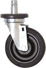 Eagle MHC - 5" Diam x 1-1/4" Wide x 8-1/4" OAH Stem Mount Swivel Caster - Rubber, 300 Lb Capacity, Plain Bearing, 1" Round Stem - Americas Industrial Supply