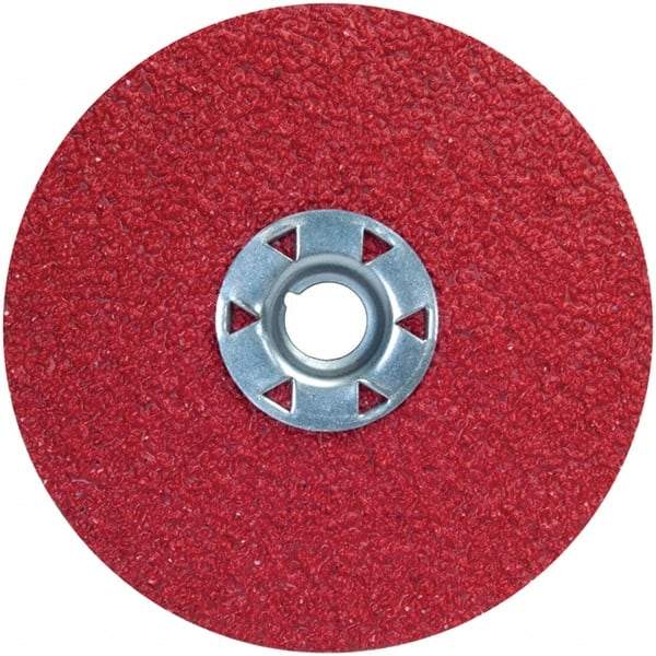 Norton - 4-1/2" Diam 5/8-11 Threaded Hole 50 Grit Fiber Disc - Ceramic Alumina, 11,000 Max RPM - Americas Industrial Supply
