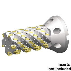 Kennametal - 115 Inserts, 3" Cut Diam, 46.2mm Arbor Diam, 9.2938" Max Depth of Cut, Indexable Square-Shoulder Face Mill - 0° Lead Angle, 11-1/2" High, SNHJ1206.. Insert Compatibility, Through Coolant, Series HARVI Ultra 8X - Americas Industrial Supply