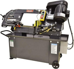 Dake - 9 x 12" Max Capacity, Manual Step Pulley Horizontal Bandsaw - 98 to 328 SFPM Blade Speed, 110 Volts, 45°, 1 hp, 1 Phase - Americas Industrial Supply