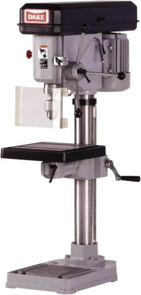 Dake - 14-1/8" Swing, Step Pulley Drill Press - 9 Speed, 1/2 hp, Single Phase - Americas Industrial Supply