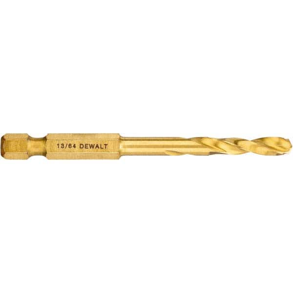 DeWALT - 13/64" High Speed Steel, 135° Point, Straight Shank Maintenance Drill Bit - Americas Industrial Supply