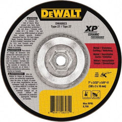 DeWALT - 7" Wheel Diam, 3/32" Wheel Thickness, 5/8" Arbor Hole, Type 27 Depressed Center Wheel - Fine/Coarse Grade, Ceramic, 8,700 Max RPM - Americas Industrial Supply