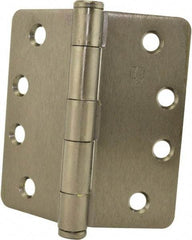Hager - 4" Wide x 4" High 1/4 Radius Residential Hinge - Round Edge, Steel, Black Nickel Finish - Americas Industrial Supply