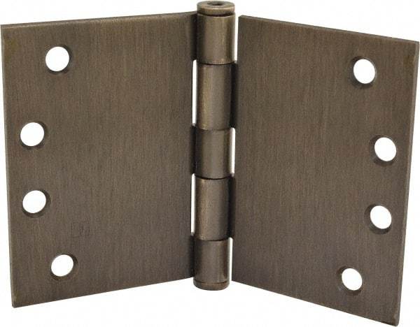Hager - 6" Wide x 4" High Square Corner Residential Hinge - Square Edge, Steel, Oil Rubbed Bronze Finish - Americas Industrial Supply