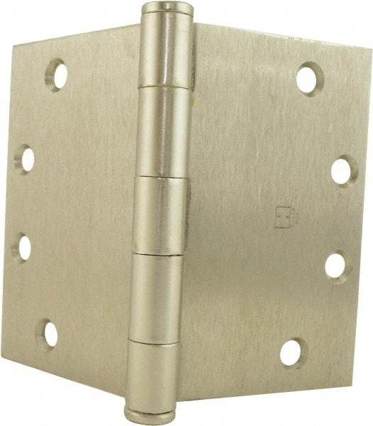Hager - 6" Wide x 4-1/2" High Square Corner Residential Hinge - Square Edge, Steel, Satin Nickel Finish - Americas Industrial Supply
