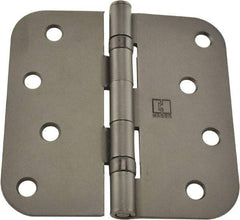 Hager - 4" Wide x 4" High 5/8 Radius Residential Hinge - Round Edge, Steel, Bronze Finish - Americas Industrial Supply