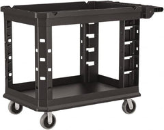 Suncast - 500 Lb Capacity, 26-1/2" Wide x 47-25/32" Long x 34-13/16" High Standard Utility Cart - 2 Shelf, Structural Foam, 2 Swivel, 2 Fixed/Locking Casters - Americas Industrial Supply