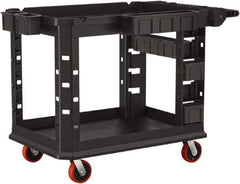 Suncast - 500 Lb Capacity, 26-1/2" Wide x 47-1/16" Long x 34-13/16" High Standard Utility Cart - 2 Shelf, Structural Foam, 4 Swivel Casters - Americas Industrial Supply