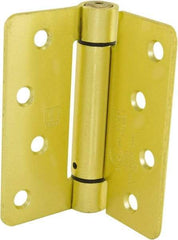 Hager - 4" Wide x 4" High Special Residential Residential Hinge - Round Edge, Steel, Satin Brass Finish - Americas Industrial Supply