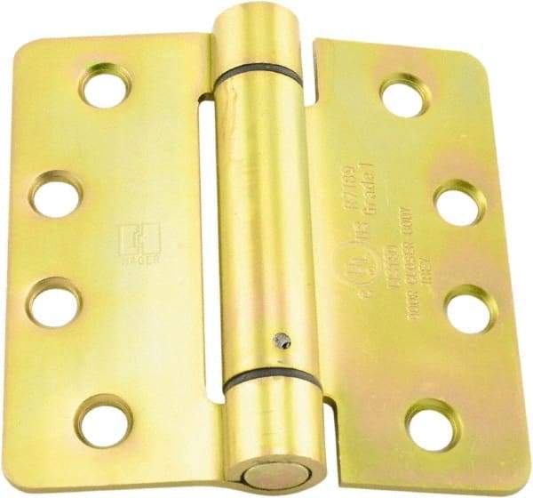 Hager - 4" Wide x 4" High Standard Weight Ball Bearing Residential Hinge - Round Edge, Steel, Zinc Finish - Americas Industrial Supply