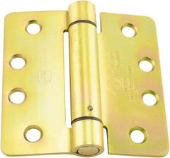 Hager - 4" Wide x 4" High Standard Weight Ball Bearing Residential Hinge - Round Edge, Steel, Zinc Finish - Americas Industrial Supply