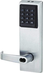 Stanley - Entry Lever Lockset for 1-3/8 to 1-3/4" Thick Doors - 2-3/8 to 2-3/4" Back Set, Brass, Satin Chrome Finish - Americas Industrial Supply