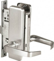Stanley - Passage Lever Lockset for 1-3/8 to 1-3/4" Thick Doors - 2-3/8 to 2-3/4" Back Set, Brass, Satin Chrome Finish - Americas Industrial Supply