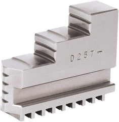 Samchully - 9" Max Chuck Diam Compatibility, Steel Square Serrated Hard Lathe Top Jaws - 2 Steps, 24mm Wide x 85mm Long x 64.5mm High - Americas Industrial Supply