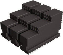 Samchully - 15 to 18" Chuck Diam Compatibility, Steel Serrated Hard Lathe Top Jaws - 2 Steps, 32mm Wide x 125mm Long x 100mm High - Americas Industrial Supply