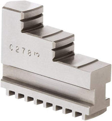 Samchully - 6-1/2" Max Chuck Diam Compatibility, Steel Square Serrated Hard Lathe Top Jaws - 2 Steps, 19mm Wide x 65mm Long x 46.5mm High - Americas Industrial Supply