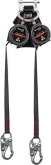 Miller - 9' Long, 420 Lb Capacity, Spectra Webbing Fall Limiter - Steel Locking Snap Hook Connector, Aluminum Carabiner Connector with Integral Shock Pack, Black - Americas Industrial Supply