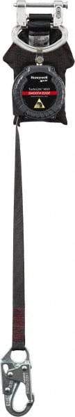 Miller - 12' Long, 420 Lb Capacity, Spectra Webbing Fall Limiter - Steel Locking Snap Hook Connector, Aluminum Carabiner Connector with Integral Shock Pack, Black - Americas Industrial Supply