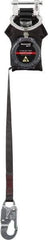 Miller - 6' Long, 420 Lb Capacity, Spectra Webbing Fall Limiter - Aluminum Locking Snap Hook Connector, Aluminum Carabiner Connector with Integral Shock Pack, Black - Americas Industrial Supply