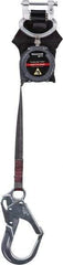 Miller - 12' Long, 420 Lb Capacity, Spectra Webbing Fall Limiter - Aluminum Locking Rebar Hook Connector, Aluminum Carabiner Connector with Integral Shock Pack, Black - Americas Industrial Supply