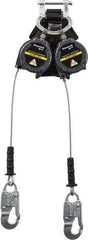 Miller - 9' Long, 420 Lb Capacity, Galvanized Steel Cable Fall Limiter - Aluminum Locking Snap Hook Connector, Aluminum Carabiner Connector with Integral Shock Pack - Americas Industrial Supply