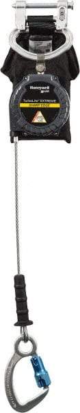 Miller - 6' Long, 420 Lb Capacity, Galvanized Steel Cable Fall Limiter - Aluminum Captive Eye Carabiner Connection, Aluminum Carabiner Connector with Integral Shock Pack - Americas Industrial Supply