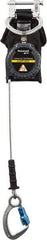 Miller - 6' Long, 420 Lb Capacity, Galvanized Steel Cable Fall Limiter - Aluminum Captive Eye Carabiner Connection, Aluminum Carabiner Connector with Integral Shock Pack - Americas Industrial Supply