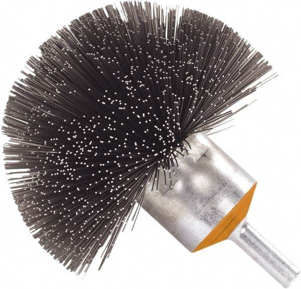 WALTER Surface Technologies - 2" Brush Diam, Crimped, End Brush - 1/4" Diam Shank, 2" Pilot Diam, 20,000 Max RPM - Americas Industrial Supply