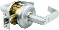 Stanley - Grade 2 Classroom Lever Lockset - 2-3/4" Back Set, Zinc, Satin Chrome Finish - Americas Industrial Supply