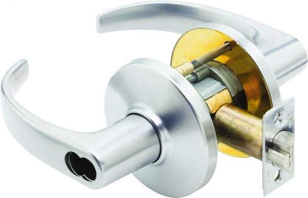 Stanley - Grade 1 Classroom Lever Lockset - 2-3/4" Back Set, Zinc, Satin Chrome Finish - Americas Industrial Supply