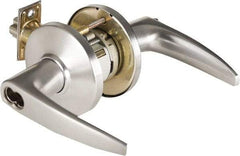 Stanley - Grade 1 Entry Lever Lockset - 2-3/4" Back Set, Zinc, Satin Chrome Finish - Americas Industrial Supply