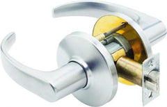 Stanley - Grade 1 Passage Lever Lockset - 2-3/4" Back Set, Zinc, Satin Chrome Finish - Americas Industrial Supply