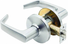 Stanley - Grade 1 Privacy Lever Lockset - 2-3/4" Back Set, Zinc, Satin Chrome Finish - Americas Industrial Supply