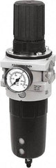 Parker - 1" NPT Port Heavy-Duty 1 Piece Filter/Regulator FRL Unit - Polypropylene Bowl, 465 SCFM, 254 Max psi, 13-1/2" High, Automatic Drain - Americas Industrial Supply