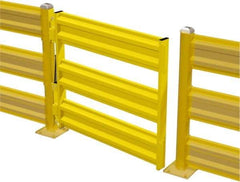 Steel King - Steel Self Closing Rail Safety Gate - Fits 48" Clear Opening, 43-3/4" Wide x 39" Door Height, 103 Lb, Safety Yellow - Americas Industrial Supply